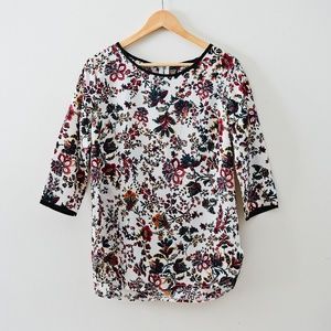 Floral Blouse with Zipper